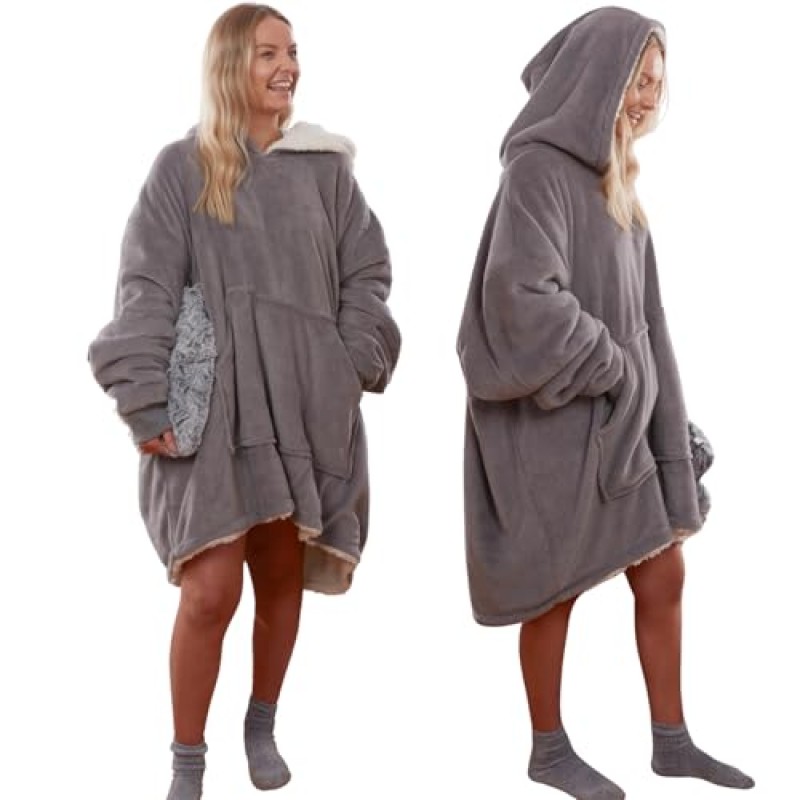 Sienna Hoodie Blanket, Charcoal Grey