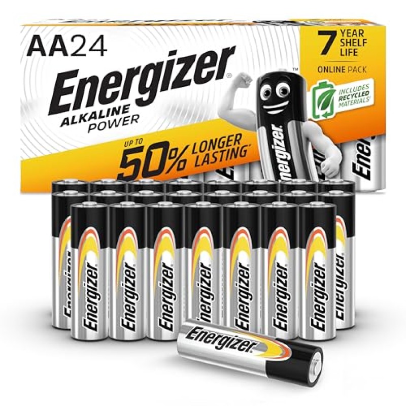 Energizer Alkaline Power AA Batteries, 24 Pack